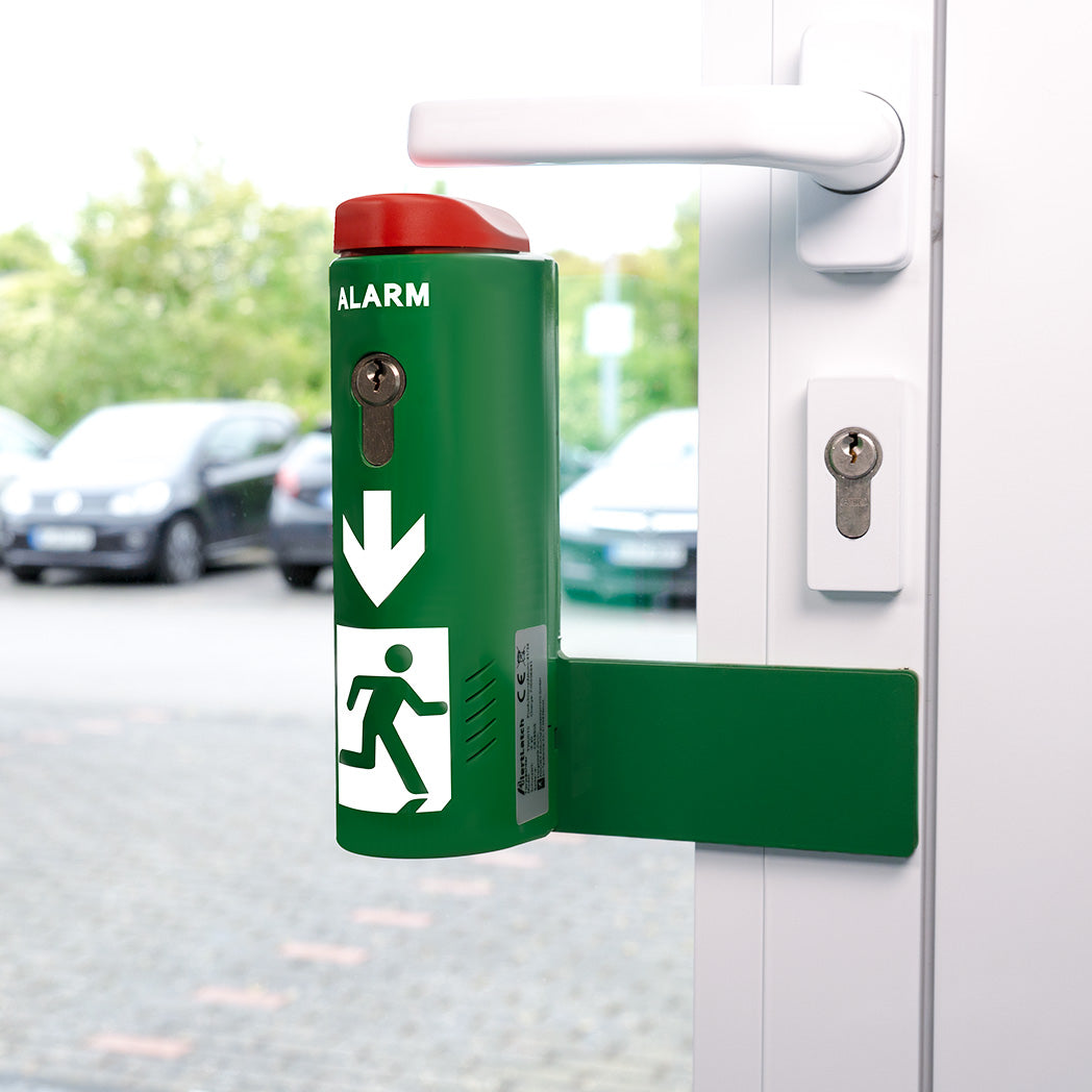 AlertLatch Einhand-Türwächter mit Voralarm oval - Komplett-Set - gleichschließender Zylinder - AlertLatch