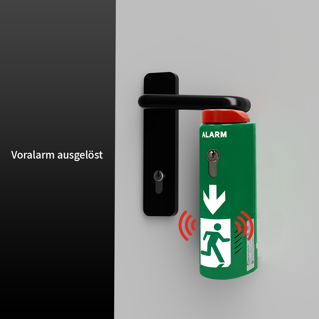 AlertLatch Einhand-Türwächter mit Voralarm oval - gleichschließender Zylinder - AlertLatch
