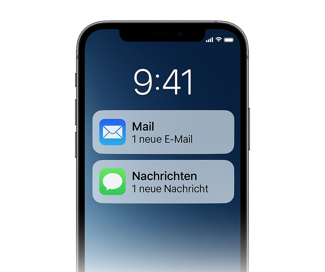 Smartphone Mitteilung über die Alarmauslösung eines Notausgangs