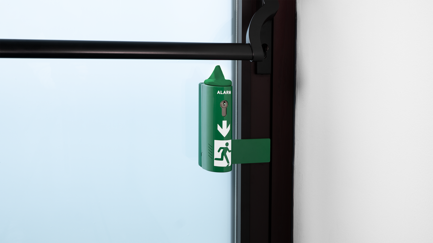 AlertLatch Einhand-Türwächter Basic für Panikstangen – Ohne Schließzylinder