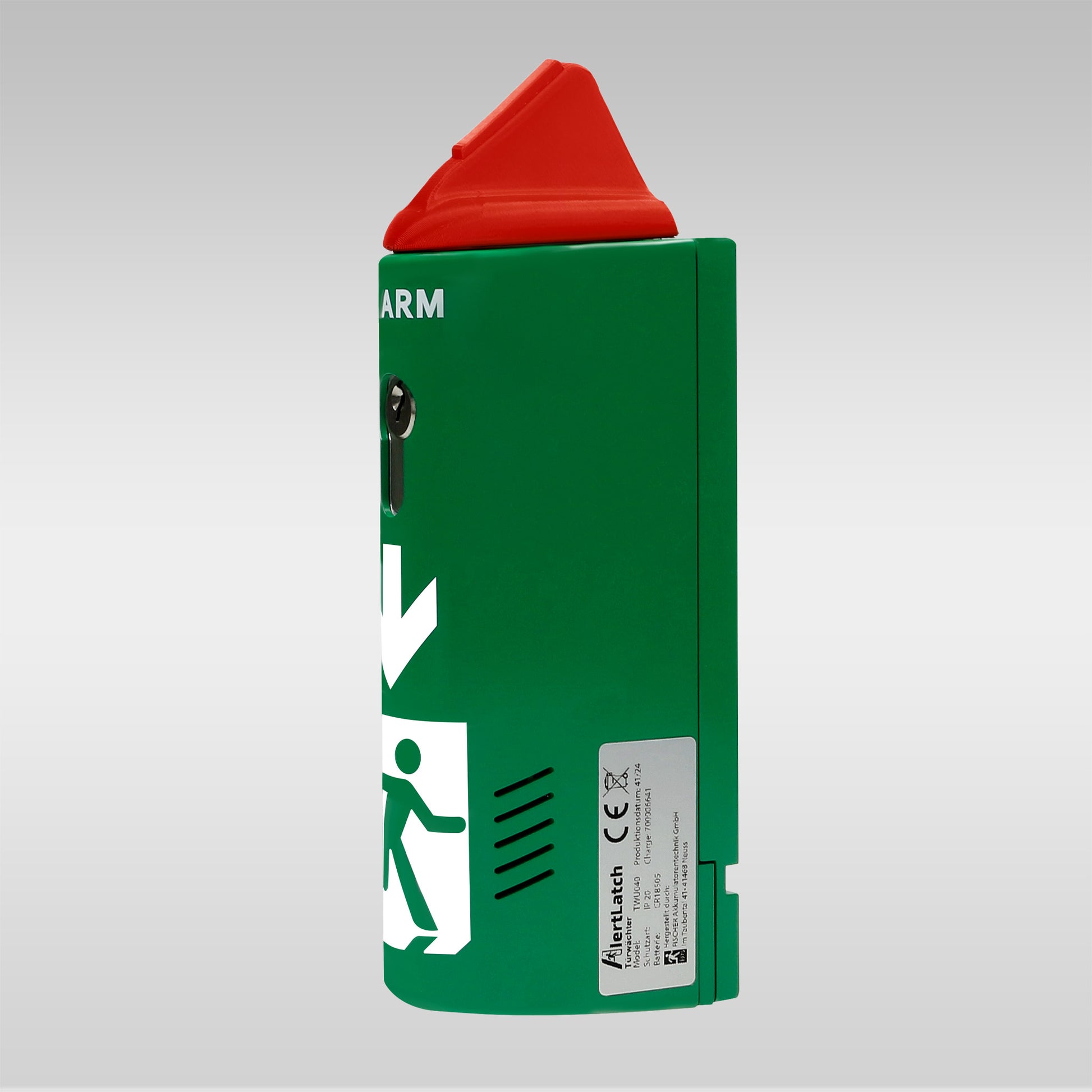 AlertLatch Einhand-Türwächter mit Voralarm für Panikstangen – Einzelschließzylinder