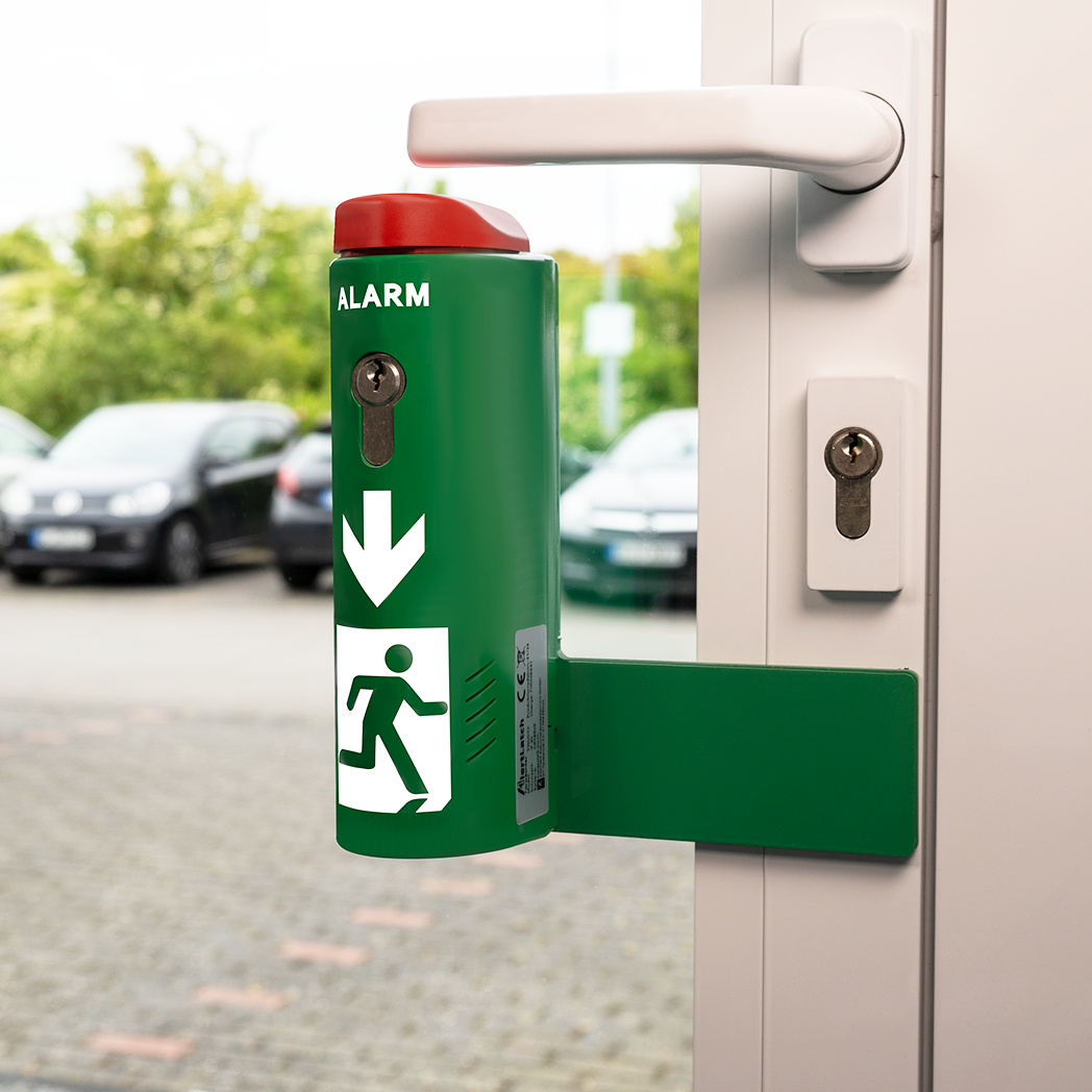 AlertLatch Einhand-Türwächter mit Voralarm oval - Komplett Set - ohne Schließzylinder - AlertLatch