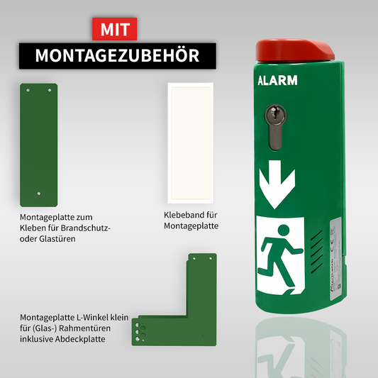 AlertLatch Einhand-Türwächter mit Voralarm oval - Komplett-Set mit Einzelschließzylinder