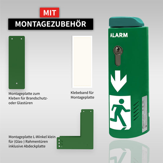 AlertLatch Einhand-Türwächter Basic oval - Komplett-Set - Einzelschließzylinder