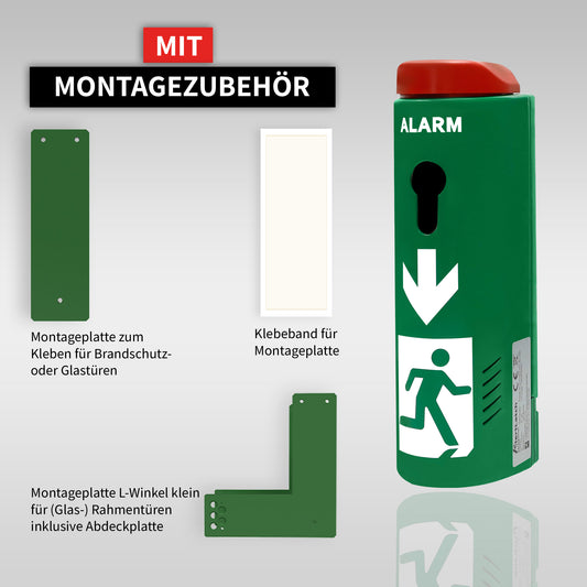 AlertLatch Einhand-Türwächter mit Voralarm oval - Komplett Set - ohne Schließzylinder - AlertLatch