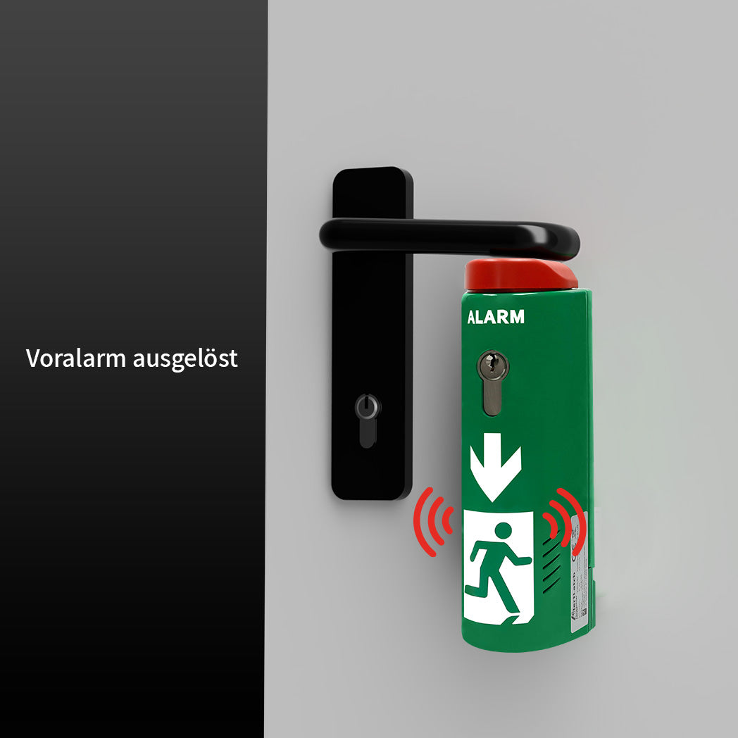 AlertLatch Einhand-Türwächter mit Voralarm oval - Komplett-Set - gleichschließender Zylinder