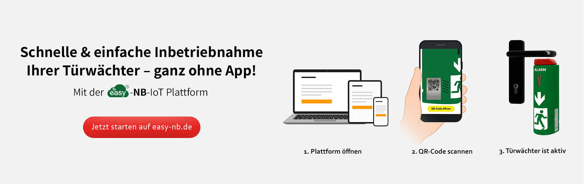 Einfache Inbetriebnahme der Türwächter – ohne weitere App